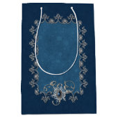 Winter Magic Silver and Snow on Midnight Blue Medium Gift Bag (Front)