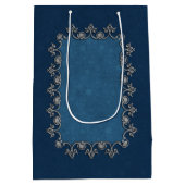 Winter Magic Silver and Snow on Midnight Blue Medium Gift Bag (Back)