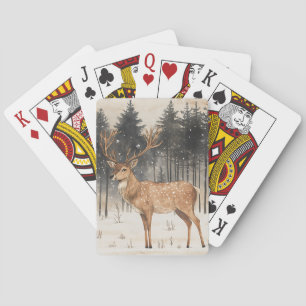 Winter Majesty Stag Winter Scene Playing Cards
