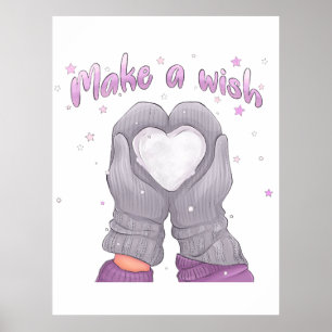 Winter Make A Wish Girly  Poster