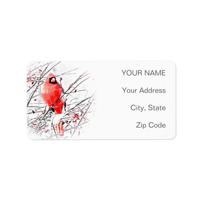 WINTER MALE CARDINAL LABEL (Front)