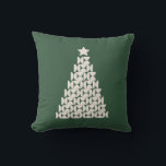 Winter Market 07 Vintage Green Christmas Tree Cushion<br><div class="desc">Vintage Christmas Tree Abstract Illustration - Cream White Christmas Tree on Green Background - Typography: Winter Market New York.</div>