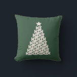 Winter Market 07 Vintage Green Christmas Tree Cushion<br><div class="desc">Vintage Christmas Tree Abstract Illustration - Cream White Christmas Tree on Green Background - Typography: Winter Market New York.</div>