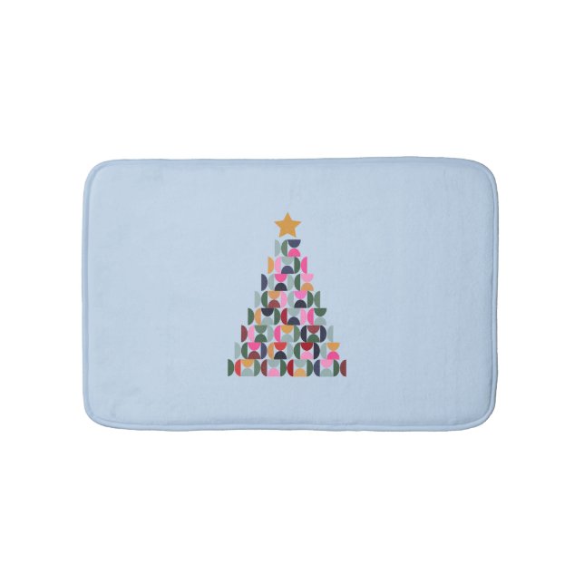 Winter Market 10 Colourful Christmas Tree Bath Mat (Front)