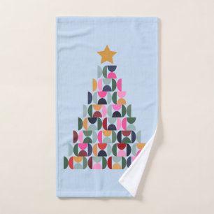 Winter Market 10 Colourful Christmas Tree Bath Towel Set