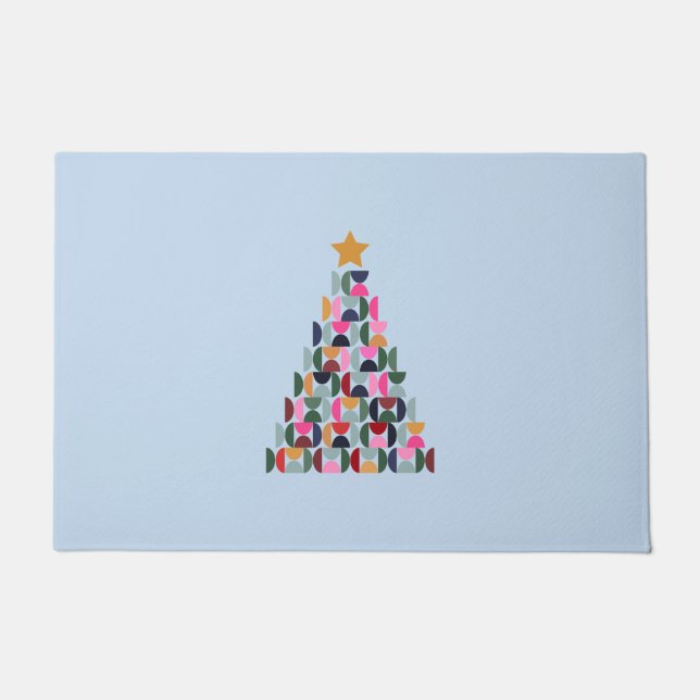 Winter Market 10 Colourful Christmas Tree Doormat (Front)