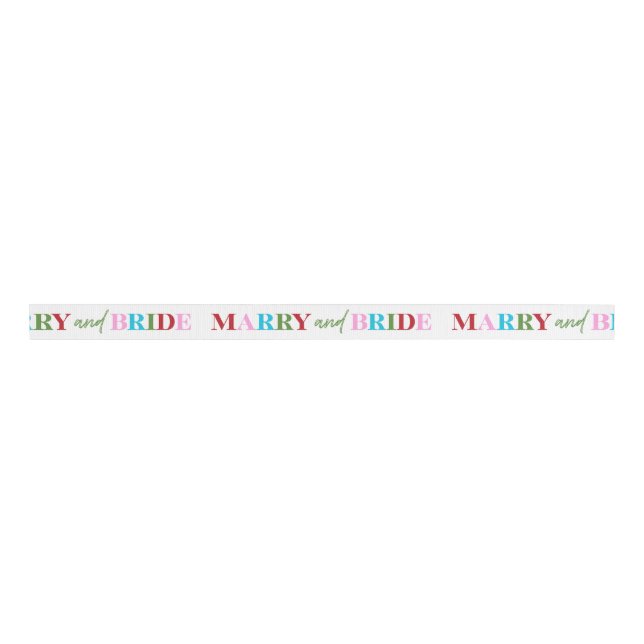 Winter Marry & Bride Bachelorette Grosgrain Ribbon (Front)