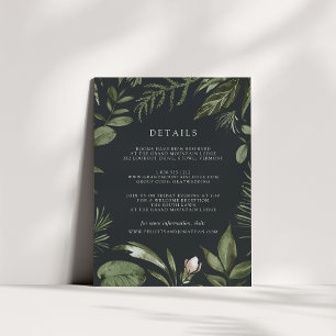 Winter Meadow Green Botanical Wedding Details Enclosure Card