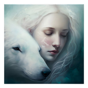 Winter Meditation with Polar Bear Poster