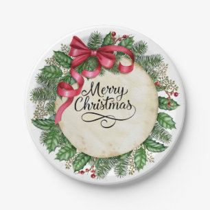Winter Merry Christmas Party Paper Plate