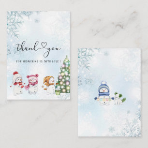 Winter Merry Christmas Watercolor Baby Shower Card