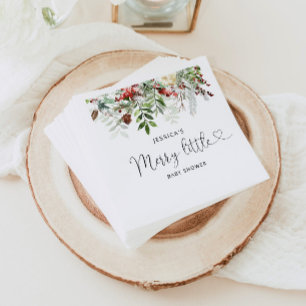 Winter Merry Little baby shower napkins