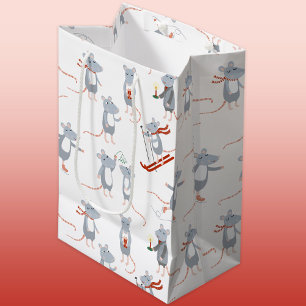 Winter Mice Holiday Medium Gift Bag