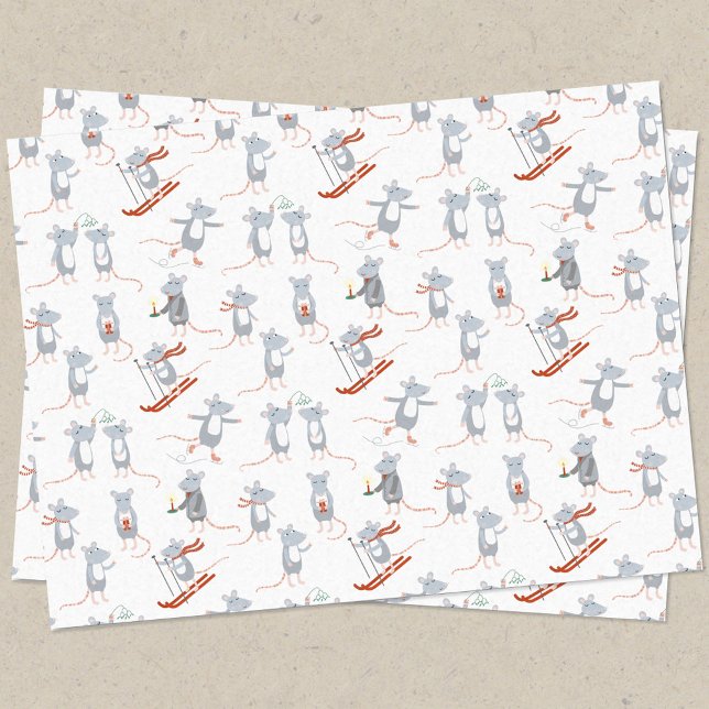 Winter Mice Holiday Tissue Paper (Creator Uploaded)