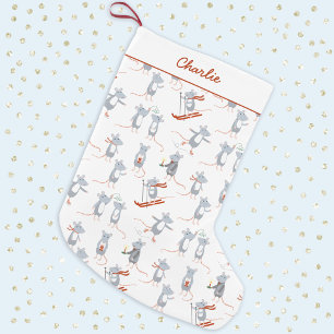Winter Mice Personalised Small Christmas Stocking