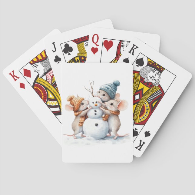 Winter Mice Playing Cards (Back)