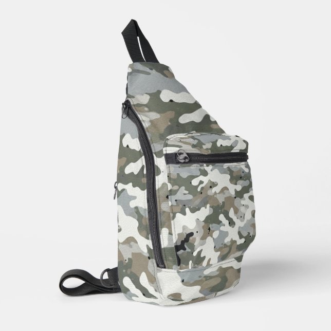 Winter Military Camouflage Pattern Sling Bag (Left Corner)