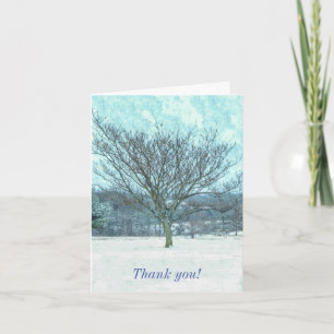Winter Mimosa Painterly Thank You Card