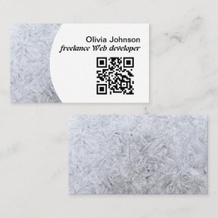 Winter Minimalist Digital Nomad Freelancer White Business Card