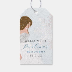 Winter Mis Quince 15th Birthday Quinceañera Blue Gift Tags