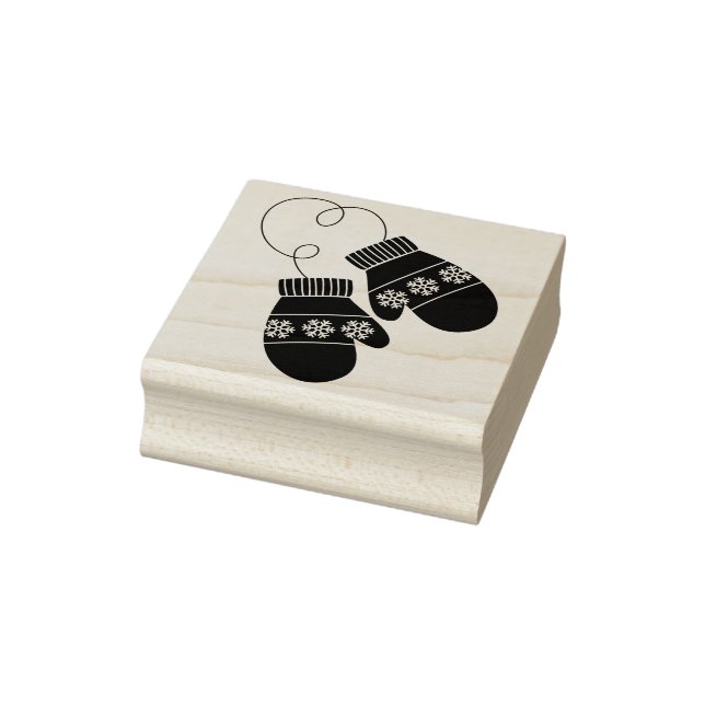 Winter Mittens Christmas Rubber Art Stamp (Stamp)