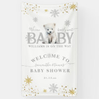 Winter Modern Bearly Wait Baby Shower Welcome