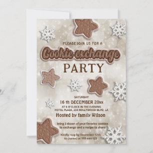 Winter modern cookie exchange party invitation