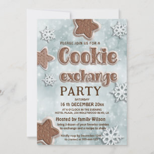 Winter modern cookie exchange party invitation