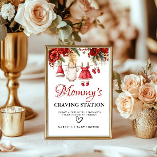 Winter  Mommy’s Craving Station baby Shower sign