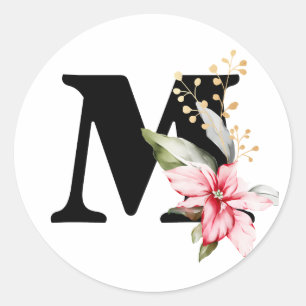 winter MONOGRAM Bulgarian Cyrillic alphabet  Class Classic Round Sticker