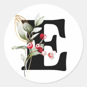 winter MONOGRAM Bulgarian Cyrillic alphabet  Class Classic Round Sticker