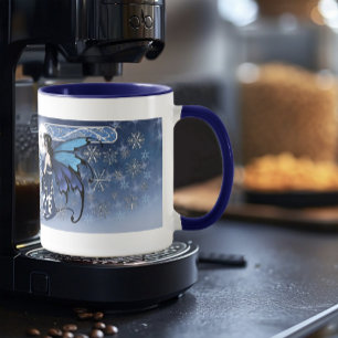 Winter Moon Fairy Blue Mug