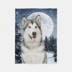 Winter Moon Husky Fleece Blanket
