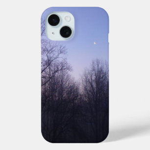 Winter Moon Morning Landscape Photography iPhone 15 Case