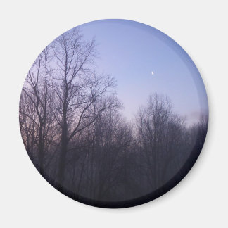 Winter Moon Morning Landscape Photography Magnet