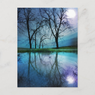 Winter moon , postcard