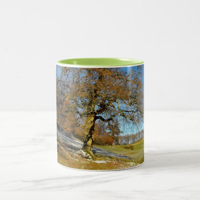 Winter morning Two-Tone coffee mug (Center)