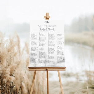 Winter Mountain Alphabetical Wedding Seating Chart