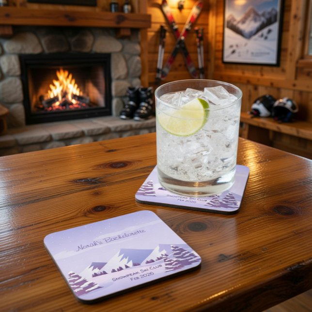 Winter Mountain Bachelorette Weekend Custom  Coaster (Creator Uploaded)
