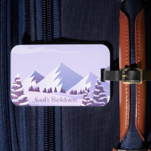 Winter Mountain Bachelorette Weekend Custom  Luggage Tag