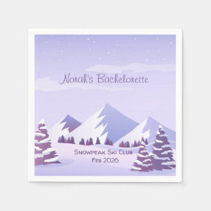 Winter Mountain Bachelorette Weekend Custom  Napkin