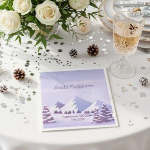 Winter Mountain Bachelorette Weekend Custom  Napkin