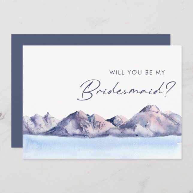 Winter Mountain Bridesmaid Proposal Invitation (Front/Back)