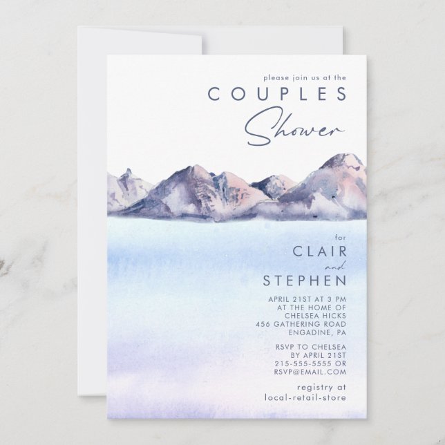 Winter Mountain Couples Shower Invitation (Front)