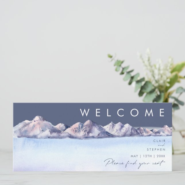 Winter Mountain Evening Seating Chart Header (Standing Front)