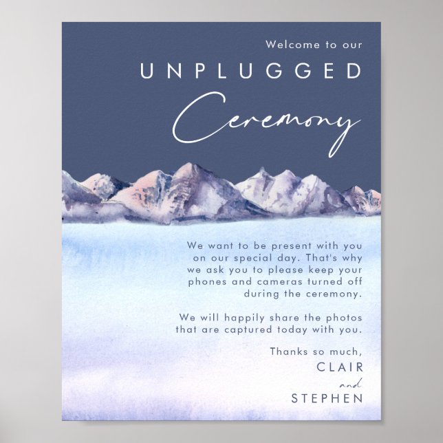 Winter Mountain Evening Unplugged Ceremony Poster (Front)