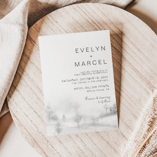 Winter Mountain Forest Wedding Invitation