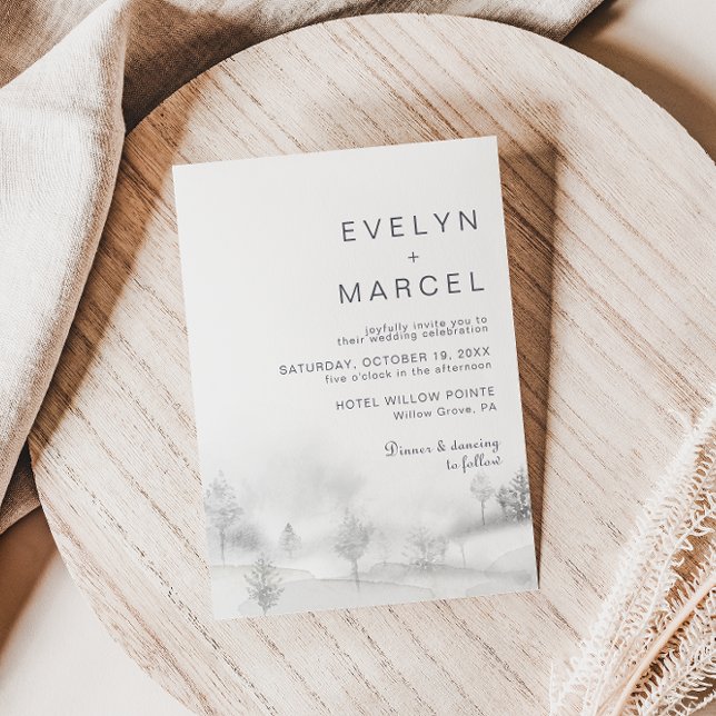 Winter Mountain Forest Wedding  Invitation (Creator Uploaded)