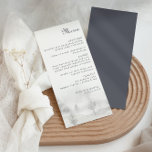 Winter Mountain Forest Wedding Menu<br><div class="desc">This winter mountain forest wedding menu card is perfect for a destination wedding. The design features a hand-painted forest on hills and mountains in an idyllic winter scene.</div>