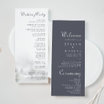 Winter Mountain Forest Wedding Program Programme<br><div class="desc">This winter mountain forest wedding program is perfect for a destination wedding. The design features a hand-painted forest on hills and mountains in an idyllic winter scene.</div>